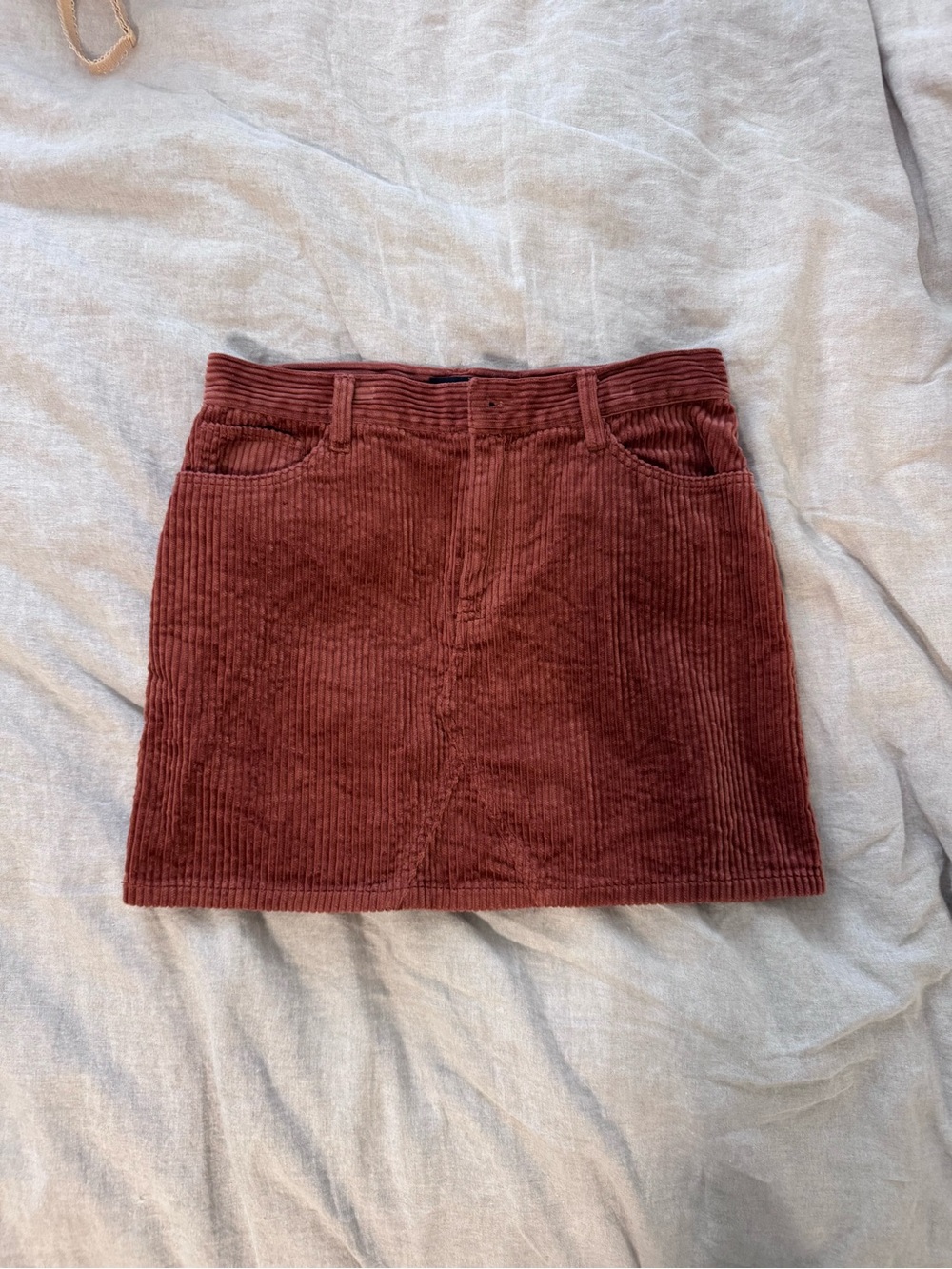 Sanctuary Ribbed Corduroy Mini Skirt in Deep Rust